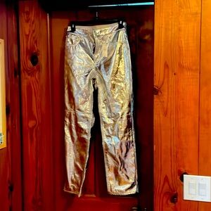 Brand new gap pants. Shiny silver pleather material